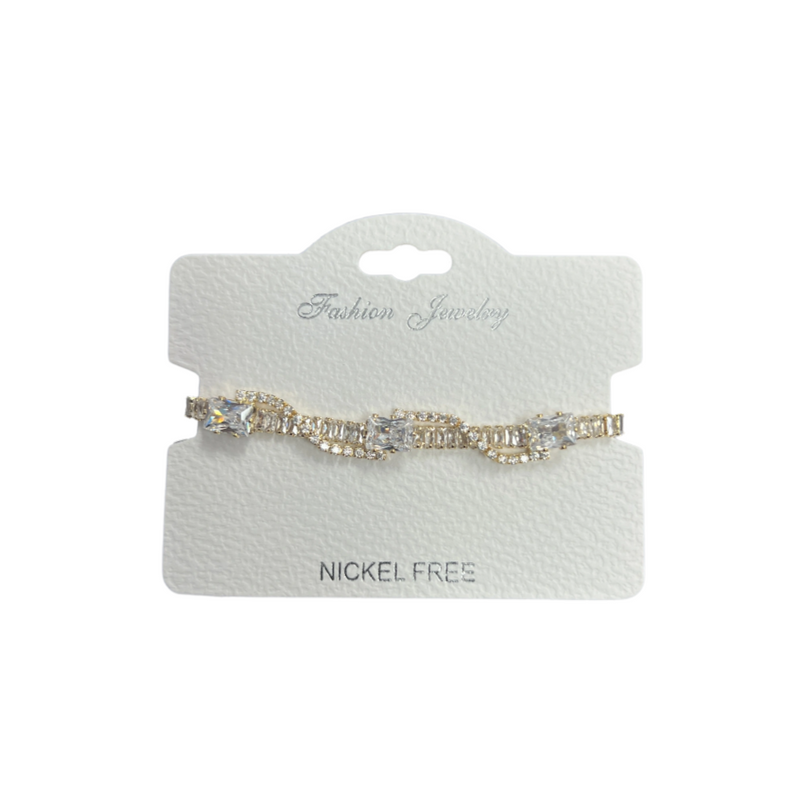 C.Z Crystal Adjustable Chain Bracelet