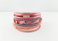 Wide Leather magnetic bracelets