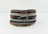 Wide Leather magnetic bracelets