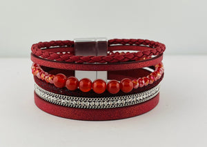 Leather magnetic bracelet