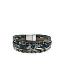 "Evil Eye" Leather magnetic bracelet