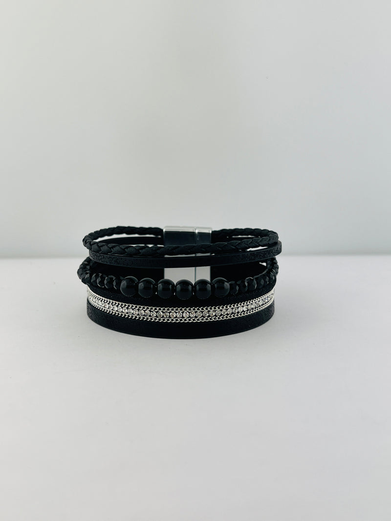 Leather magnetic bracelet