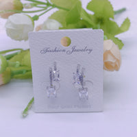 C.Z Rhodium Plated Crystal Earring