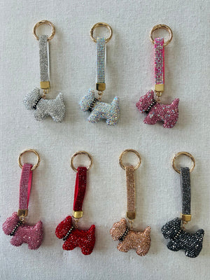 "Dog" Crystal Keychain