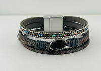 Leather magnetic bracelet