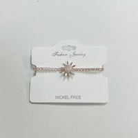 "Spin" C.Z Rhodium Plated Crystal adjustable Bracelet