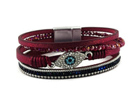 "Evil Eye" Leather magnetic bracelet