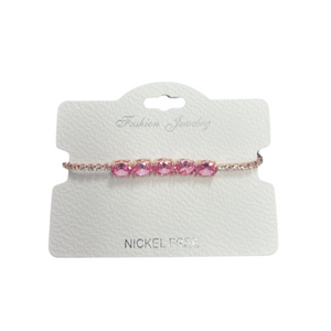 C.Z Crystal Adjustable Chain Bracelet