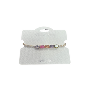 C.Z Crystal Adjustable Chain Bracelet