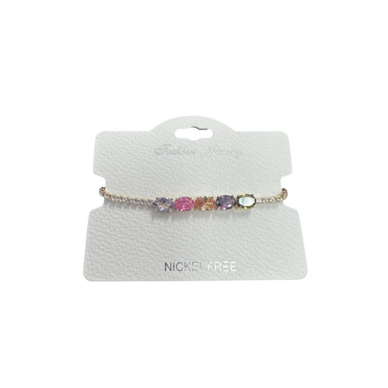 C.Z Crystal Adjustable Chain Bracelet