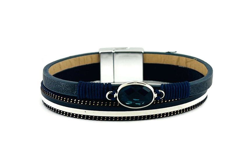 Leather magnetic bracelet