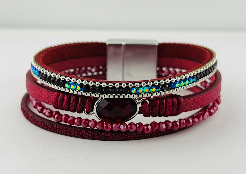 Leather magnetic bracelet