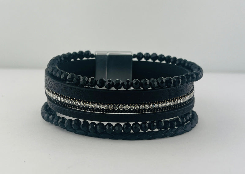 Leather magnetic bracelet