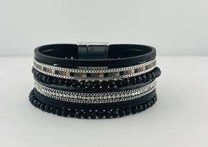 Leather magnetic bracelet