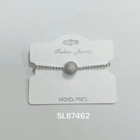 "Spin" C.Z Rhodium Plated Crystal adjustable Bracelet