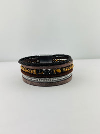 Leather magnetic bracelet