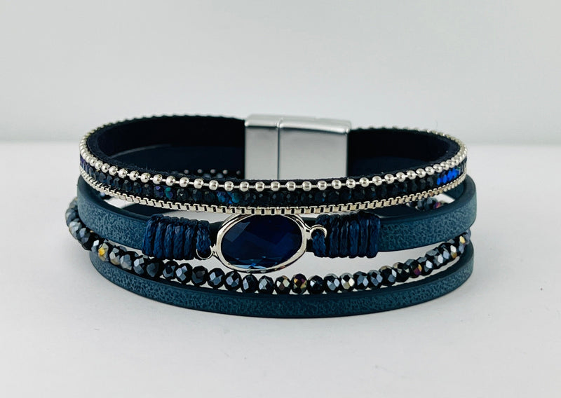 Leather magnetic bracelet