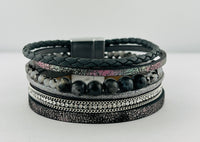 Leather magnetic bracelet