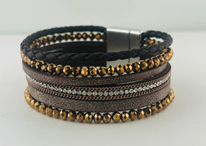 Leather magnetic bracelet