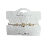 "Flower" C.Z Crystal Adjustable Chain Bracelet