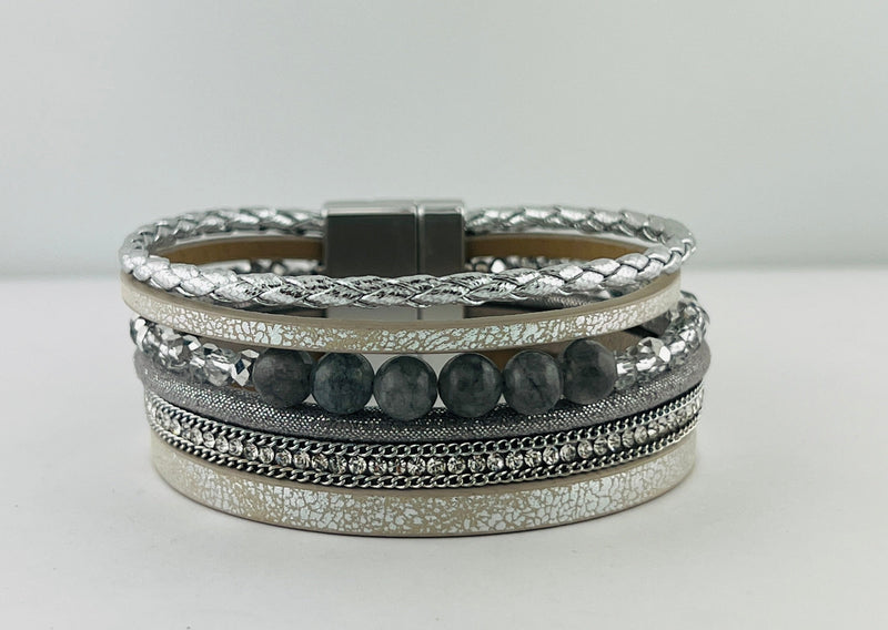 Leather magnetic bracelet