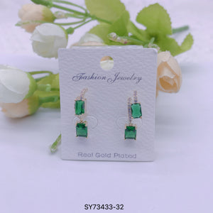 C.Z Rhodium Plated Crystal Earring