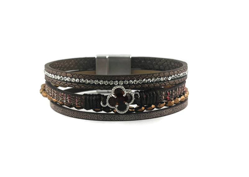 Leather magnetic bracelet