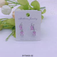 C.Z Rhodium Plated Crystal Earring