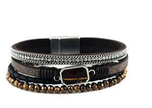 Leather magnetic bracelet