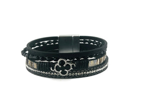 Leather magnetic bracelet