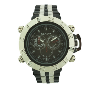 Huge Face Sport Men Link Watch. Rotating Bezel.