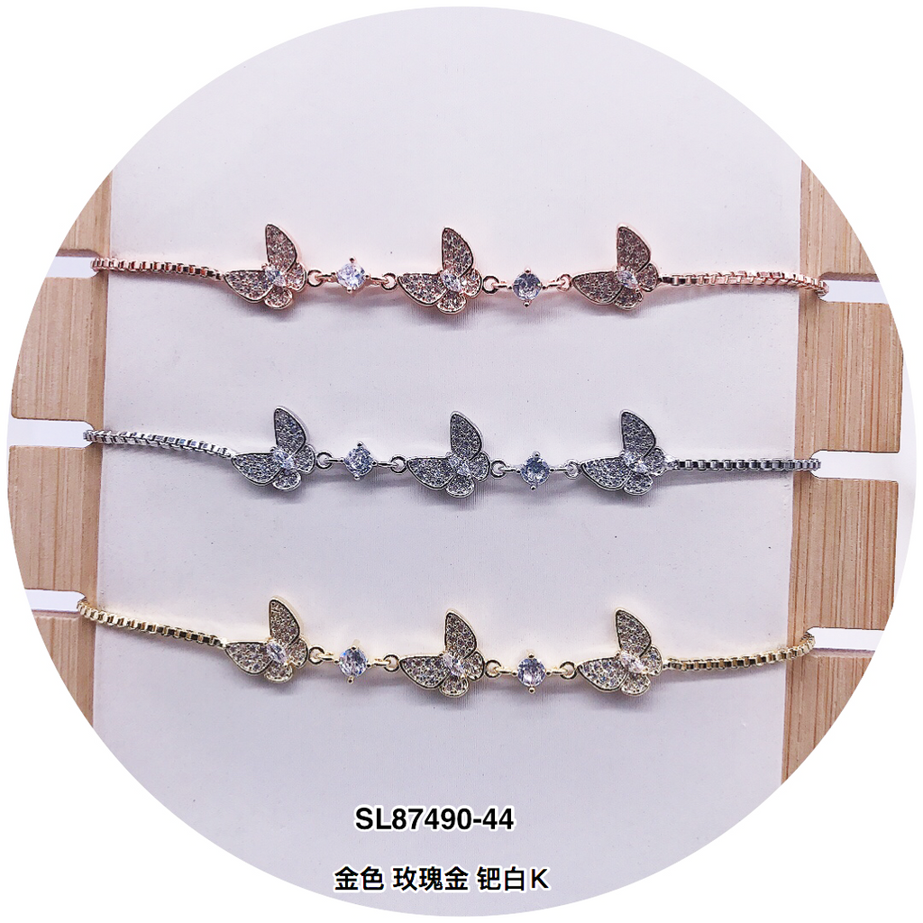 "Small Butterfly" C.Z Crystal Adjustable Bracelet