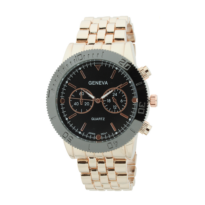 ROUND FACE SPORT LINK WATCH WITH 2 SMALL EYES