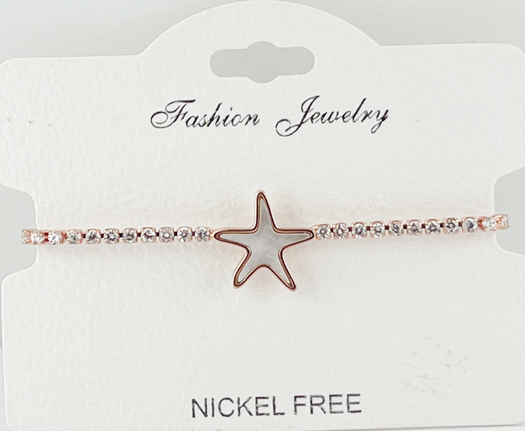 "Star" C.Z Crystal Adjustable Bracelet