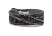 Animal Print Style Twist Knot Leather Magnetic Clasp Bracelet