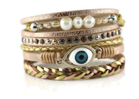 "Evil eye" Leather Magnetic Bracelet