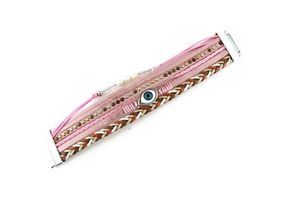 "Evil eye" Leather Magnetic Bracelet