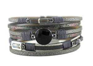 Leather magnetic bracelet