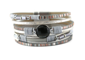 Leather magnetic bracelet