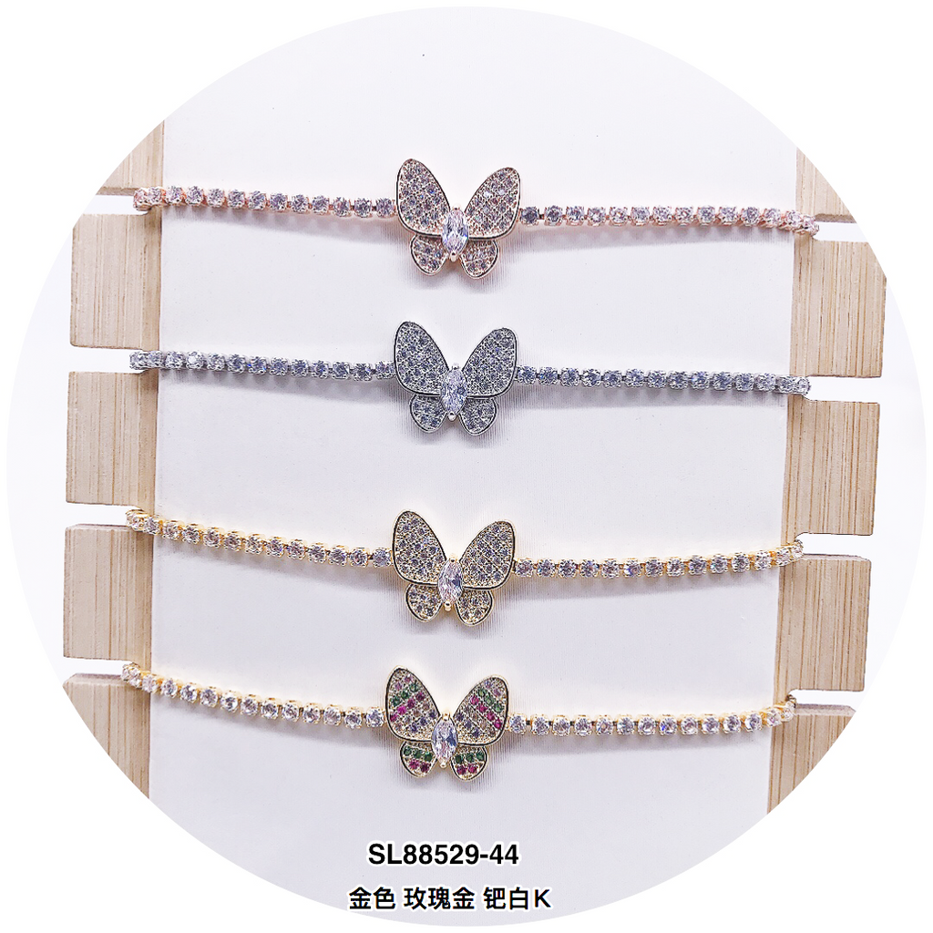 Butterfly C.Z Crystal Adjustable Bracelet