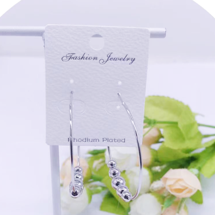 C.Z Rhodium Plated Crystal Earring