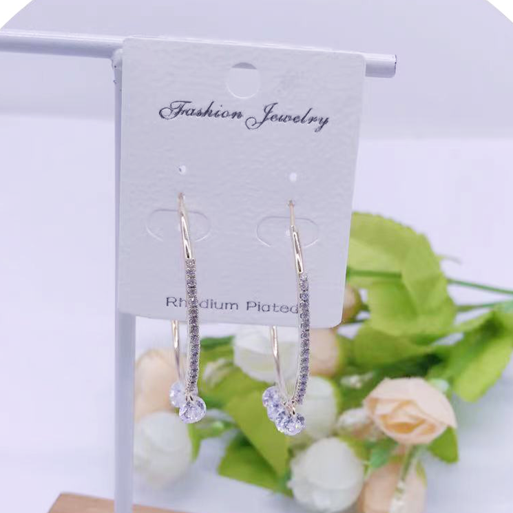 C.Z Rhodium Plated Crystal Earring