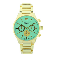 Round Face Lady Link Watch With 3 Small Eyes